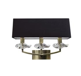 Akira Antique Brass-Black Wall Lights Mantra Armed Wall Lights Akira Antique Brass-Black Wall Lights Mantra Armed Wall Lights
